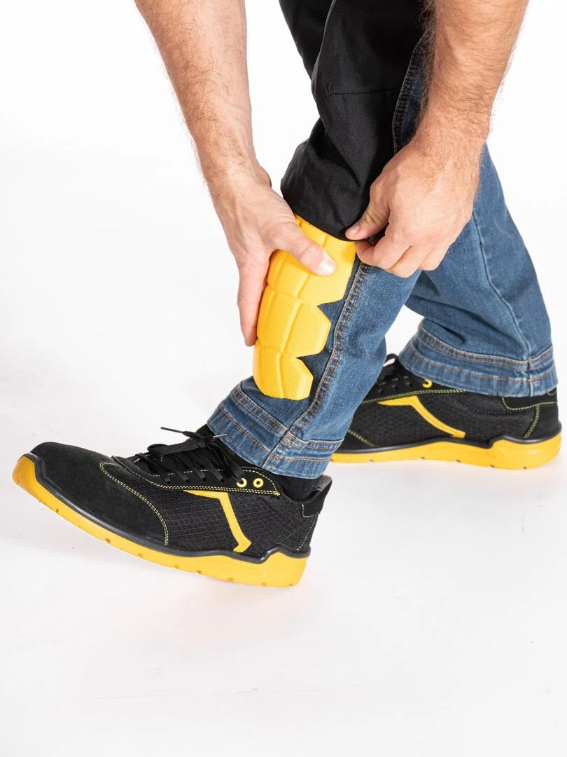 Jeans de travail stretch avec emplacement genouillères JOBPRO 'Rica Lewis' Bleu