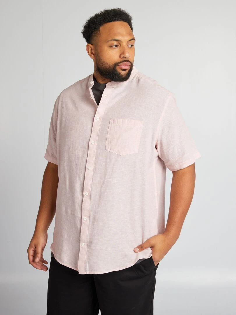 Chemise col mao Violet