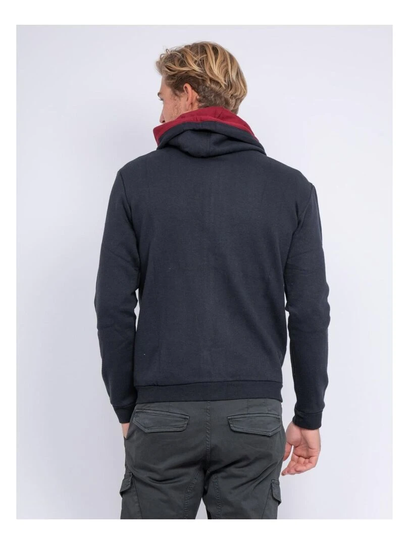 Sweat zippé capuche WAMIN Bleu marine