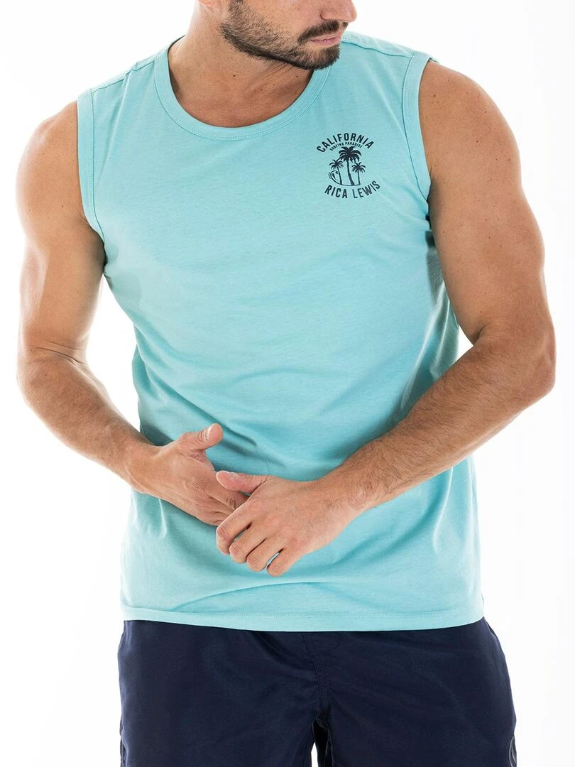 Débardeur look surfwear CRUZ 'Rica Lewis' Bleu turquoise