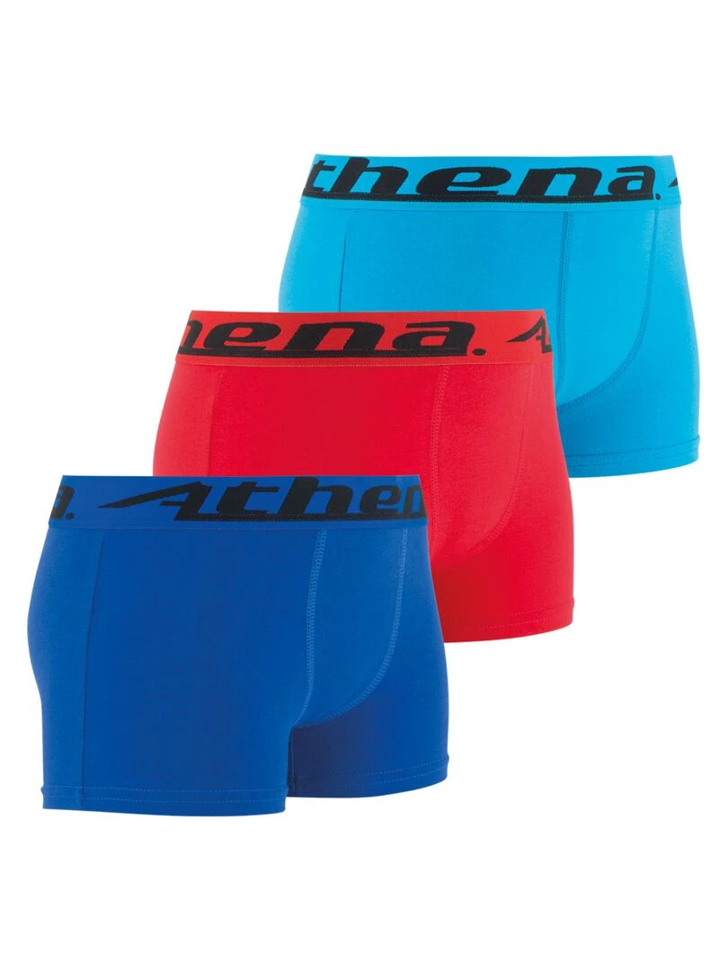 Lot de 3 boxers garçon Trio Choc Bleu Rouge
