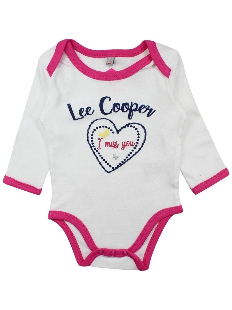 Lee Cooper Lot de 2 bodys bébé fille en coton Rose