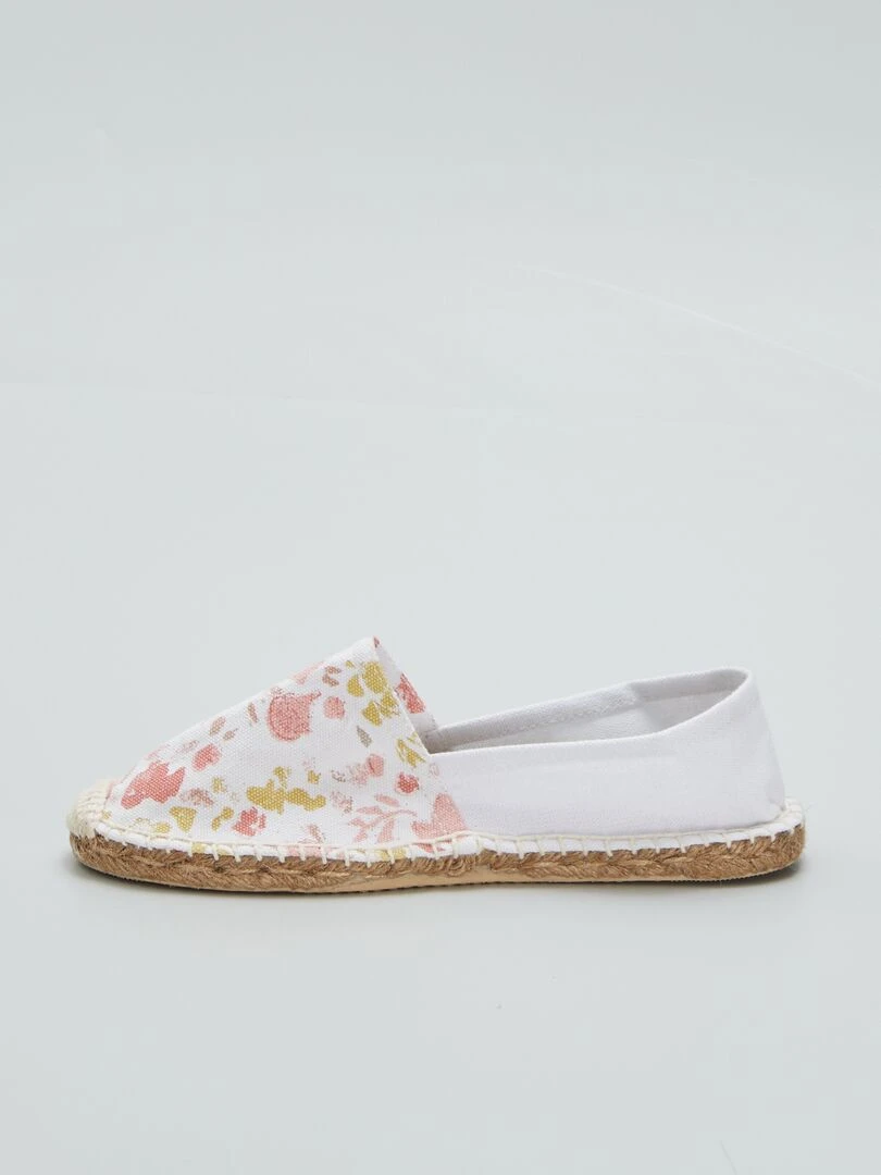 Espadrilles en corde imprimé fleuri   Blanc/rose/jaune