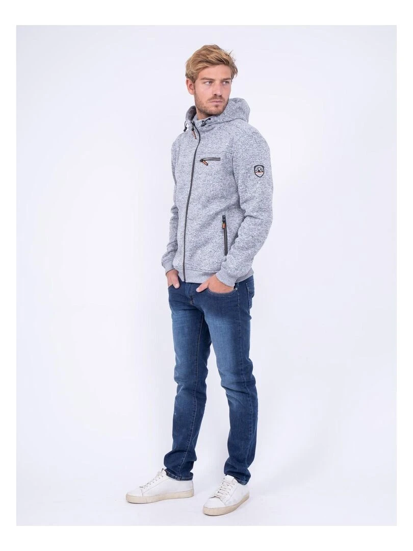 Sweat zippé col montant capuche WEMOVE   Gris