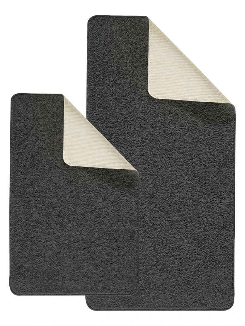 Guy Levasseur Lot de 2 tapis de bain polyester 60x120cm + 50x80cm chocolat Marron