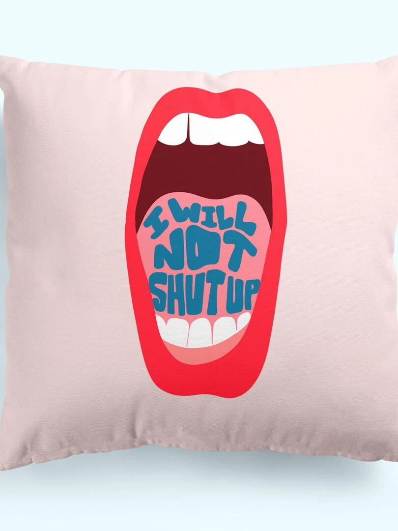 Housse de coussin décoratif Lips "Happyfriday"   Blanc