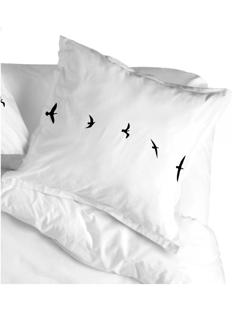 Taie d'oreiller Trip "Happyfriday"   Blanc