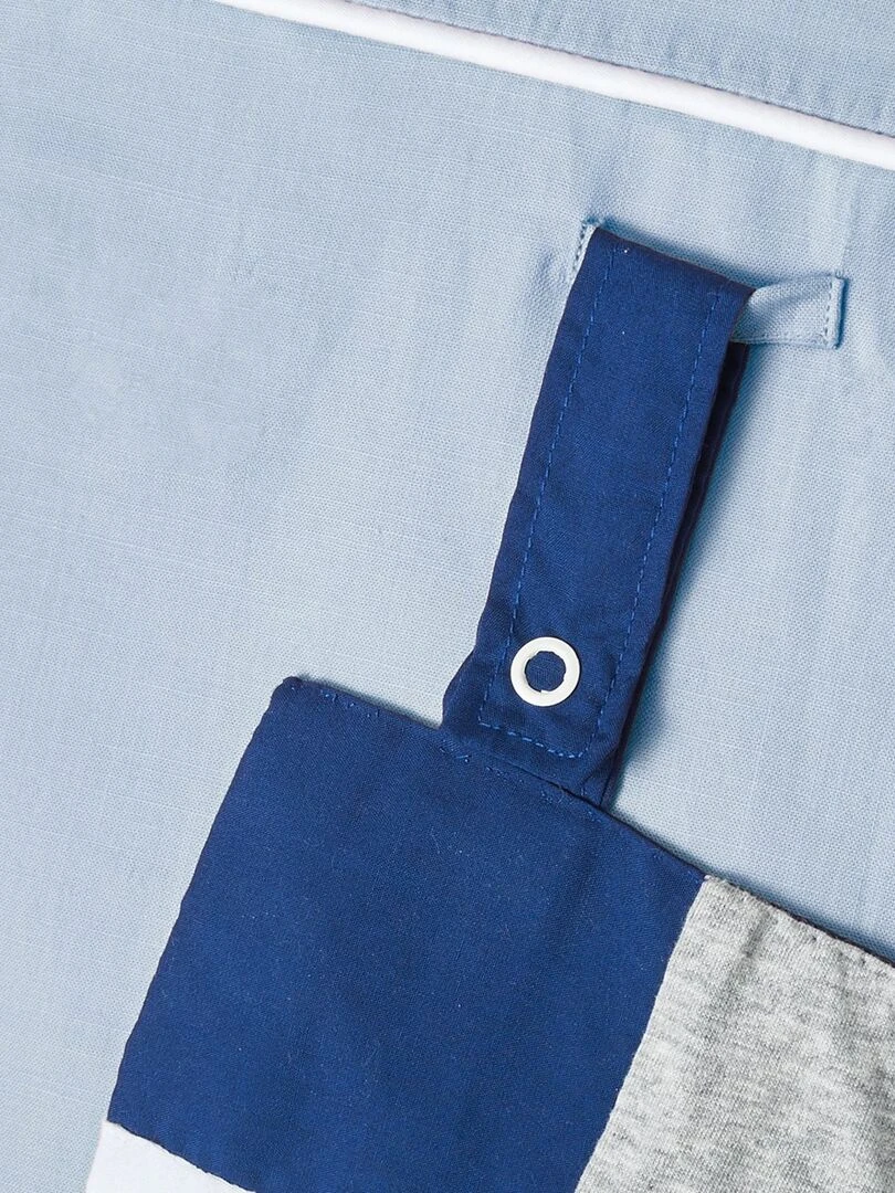 Tour de lit bébé stable en coton 180 x 35 cm   Bleu