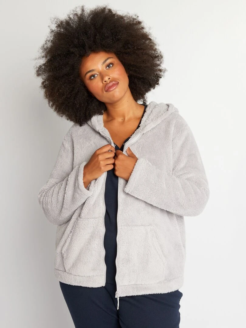 Sweat à capuche gris