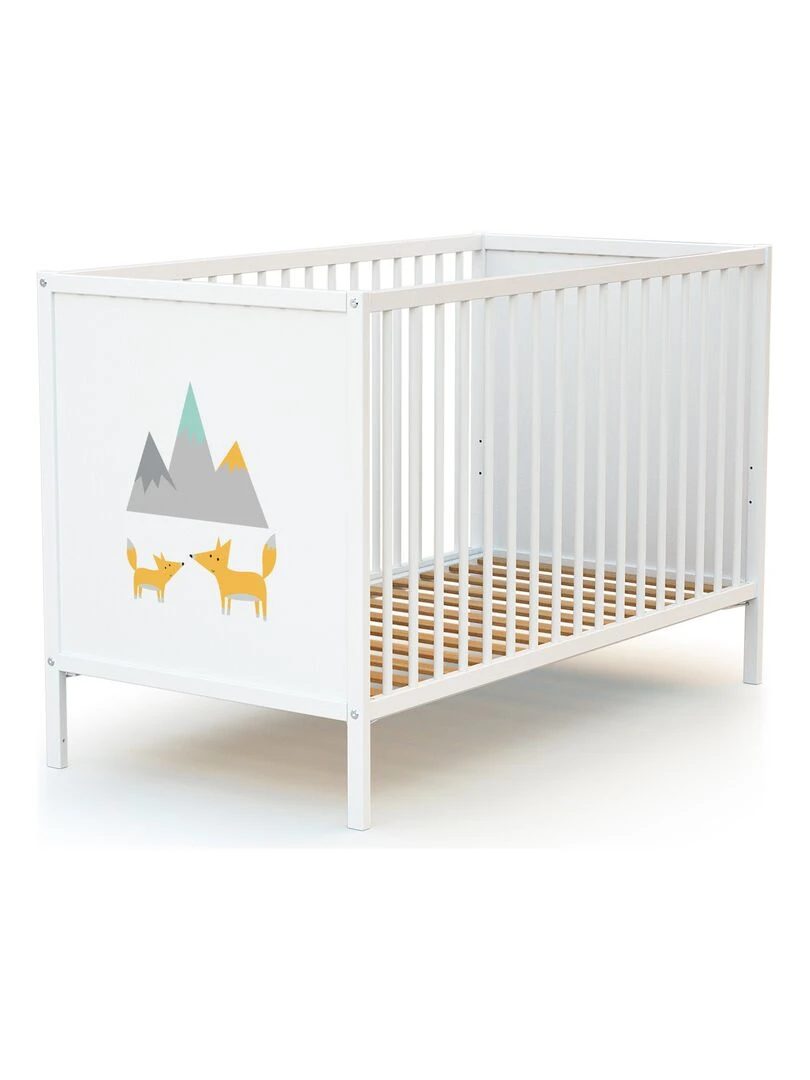 WEBABY   Lit bébé à panneaux   Blanc Gris