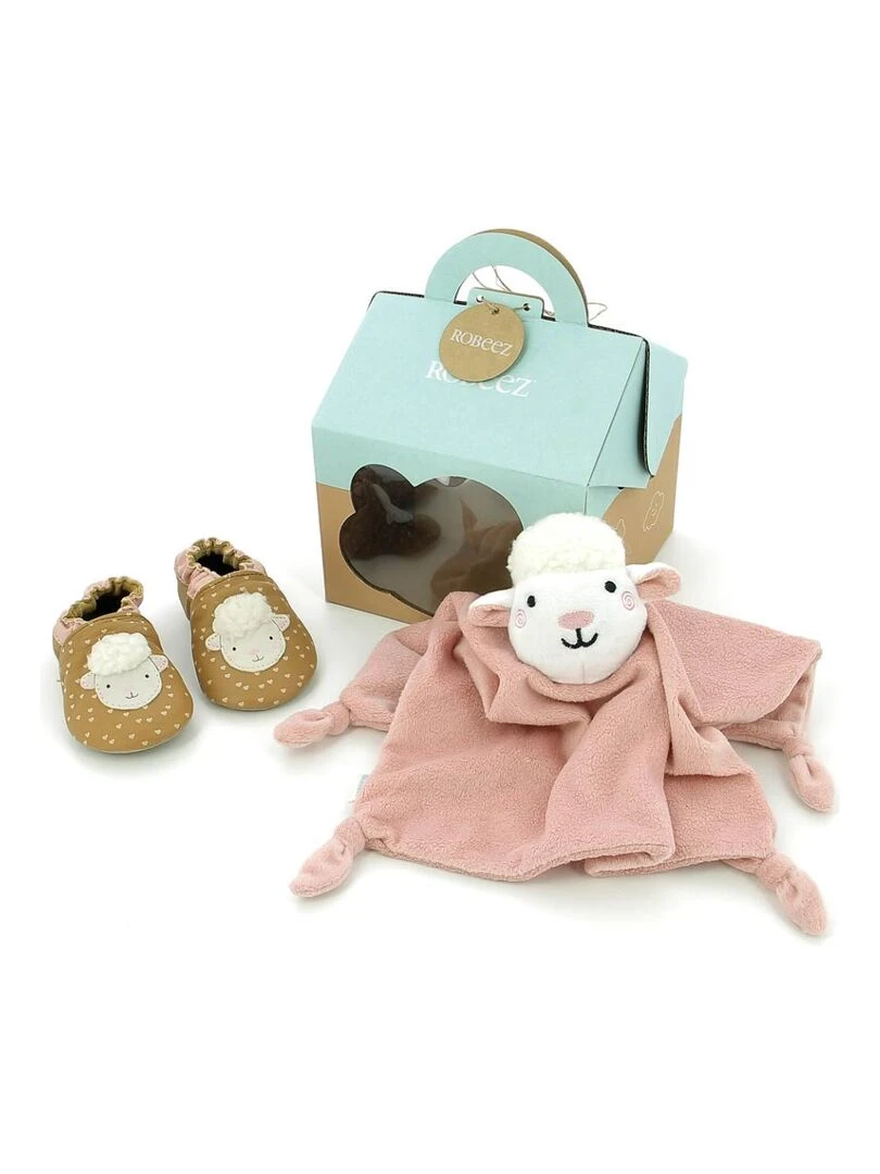 Chaussons Cuir Coffret Fille Marron