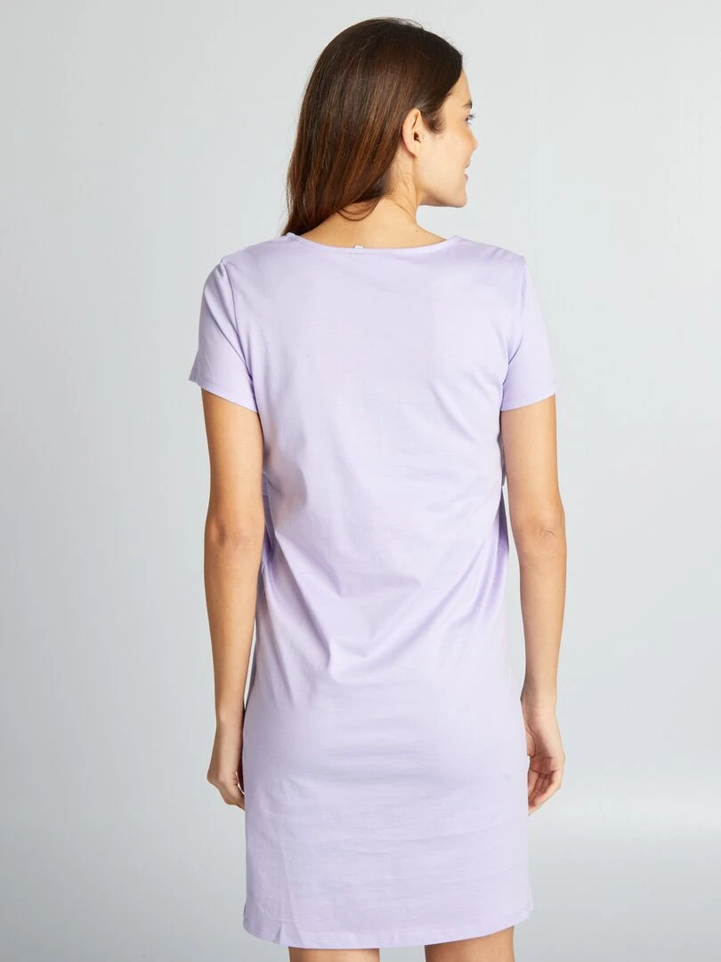 Chemise de nuit de maternité 'Stitch'   Violet