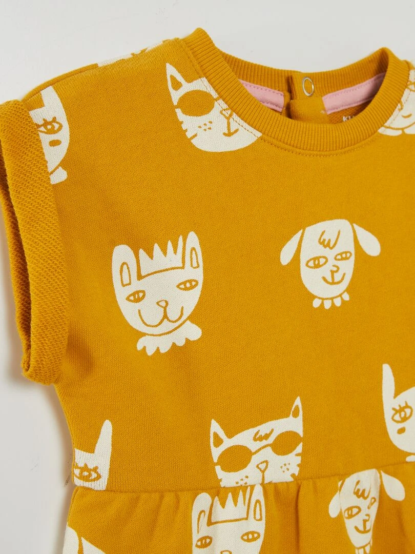 Robe en molleton X Little Bad Wolf   Jaune/blanc