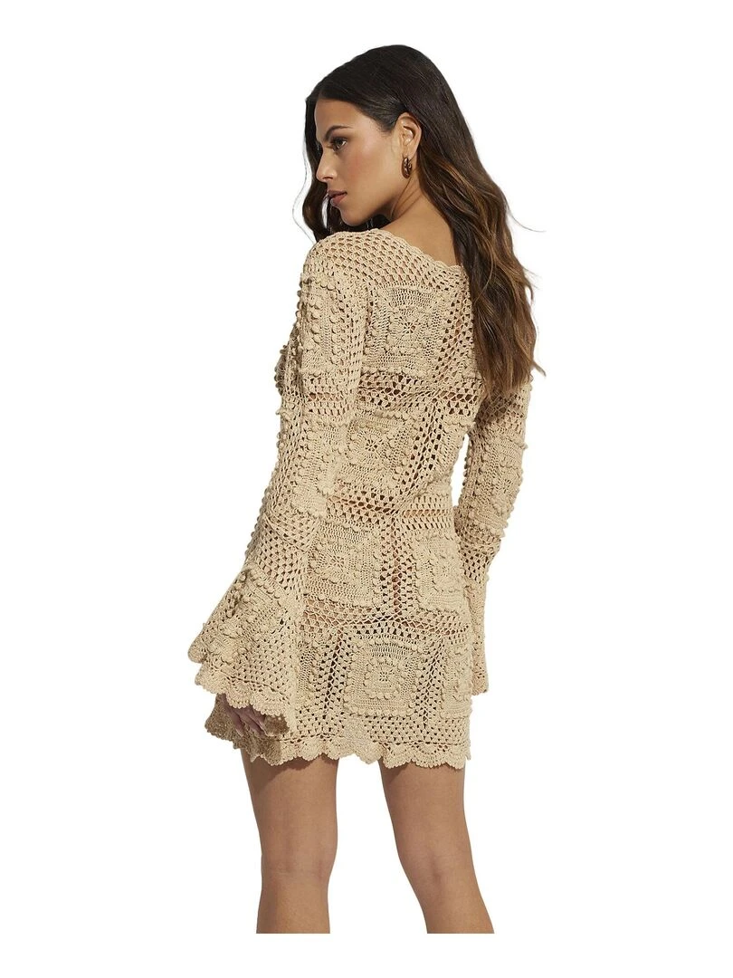 Tunique de plage courte manches longues Complementos Beige
