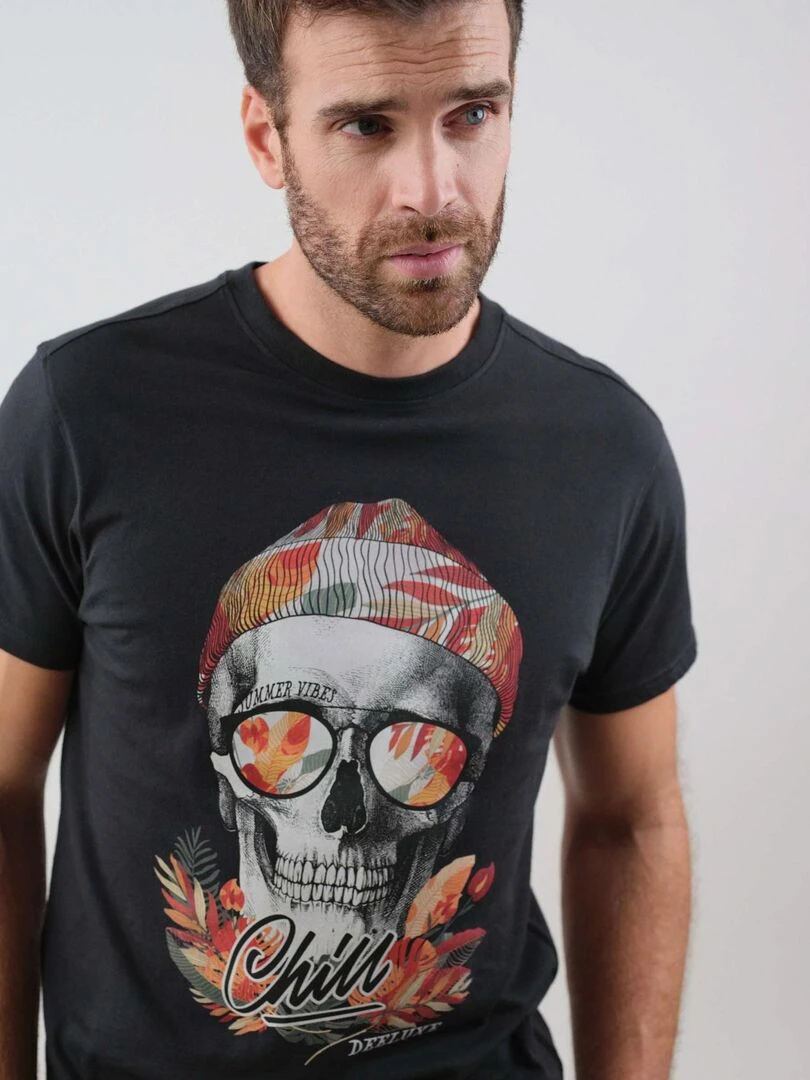 T shirt rock pour homme 'Deeluxe'   gris anthracite