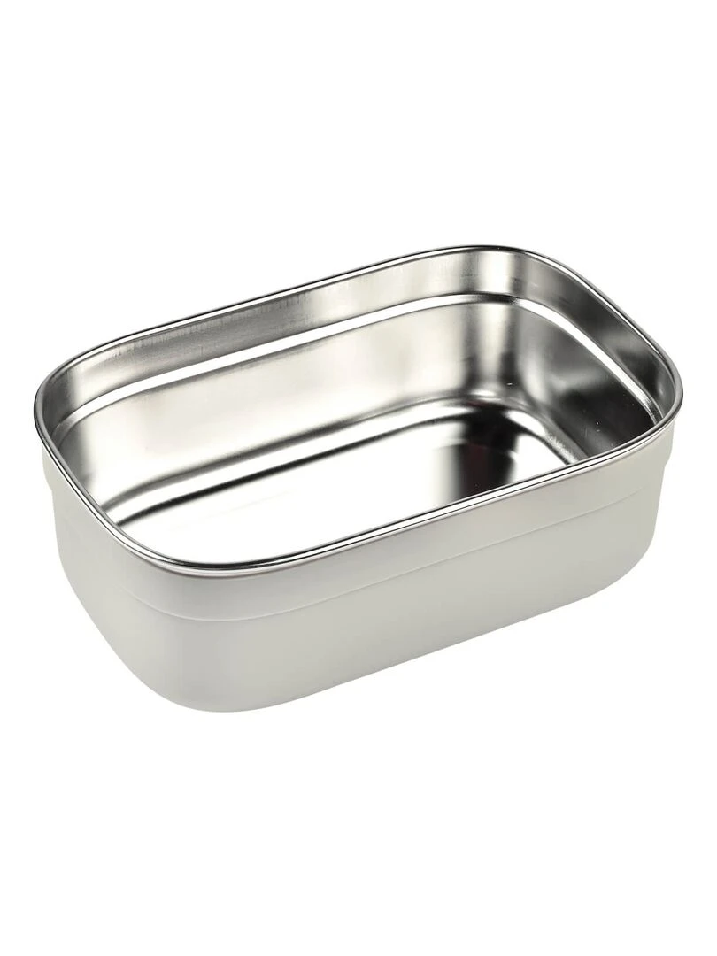 Boîte repas en inox gris velours/vert sauge   Vert d'eau