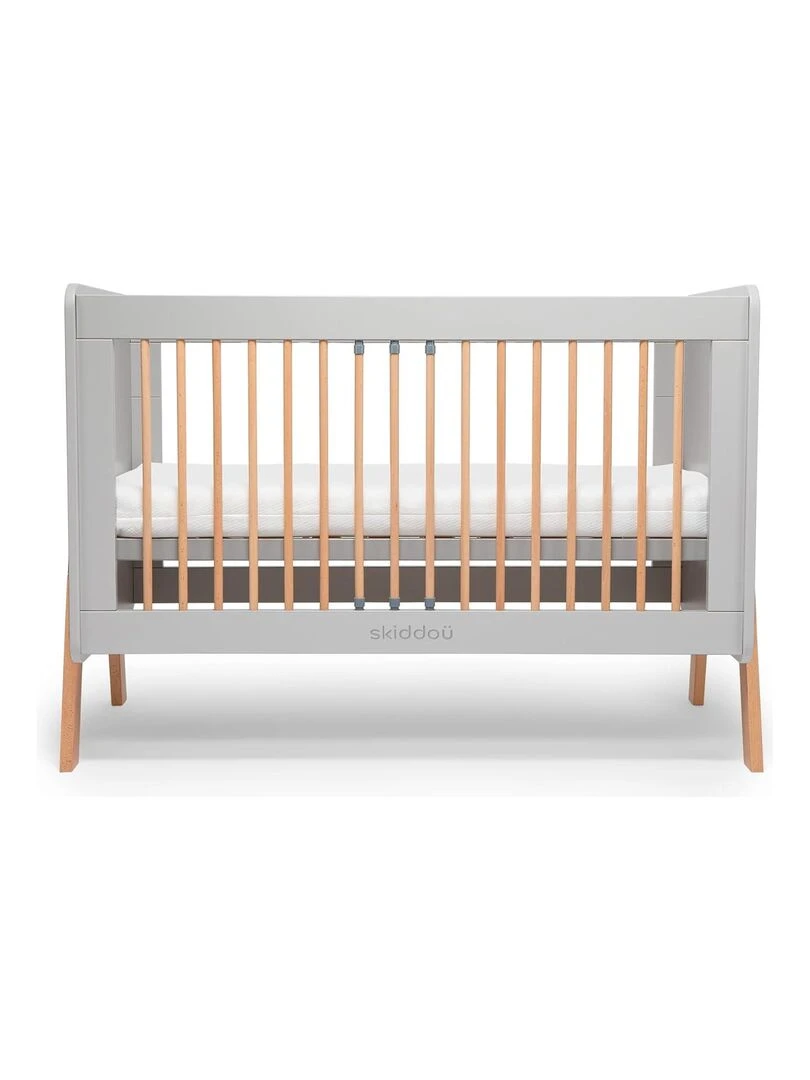 Lit d'enfant en bois évolutif "Krubb" de la naissance à 4 ans gris Gris