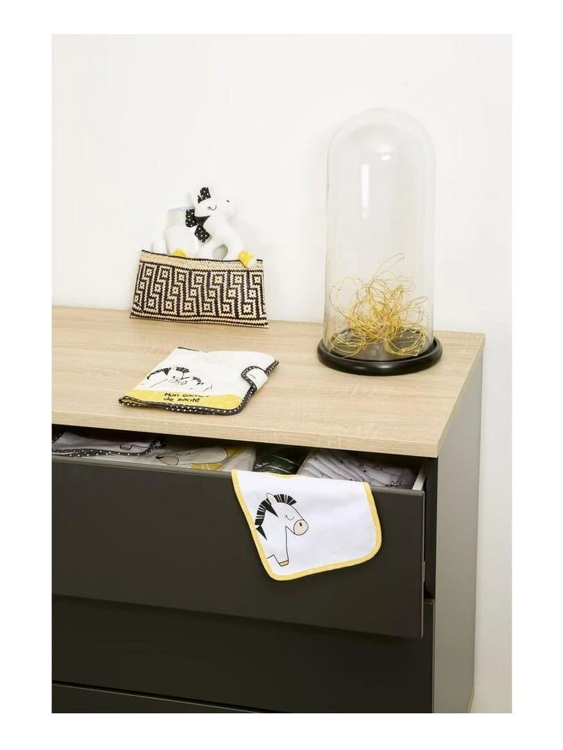 Protege carnet de sante en coton blanc   SAUTHON   Blanc