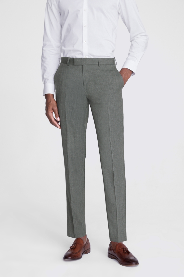 Italian Tailored Fit Sage Half Lined Trousers Buy Online at Moss