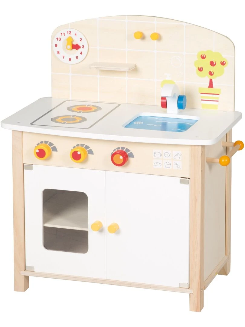 ROBA Cuisine Enfant en Bois + Accessoires en Bois et Métal   Dès 3 Ans   Naturel/Blanc   N/A