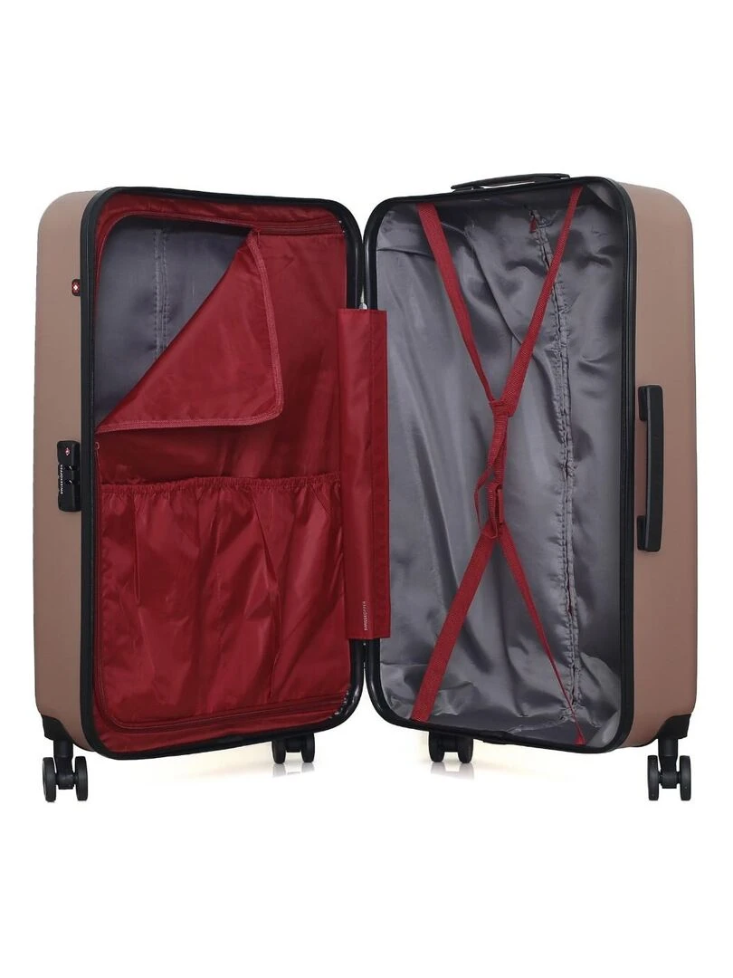SWISS KOPPER   VALISE GRAND FORMAT ABS ZURICH 4 ROUES 75 CM   Rose