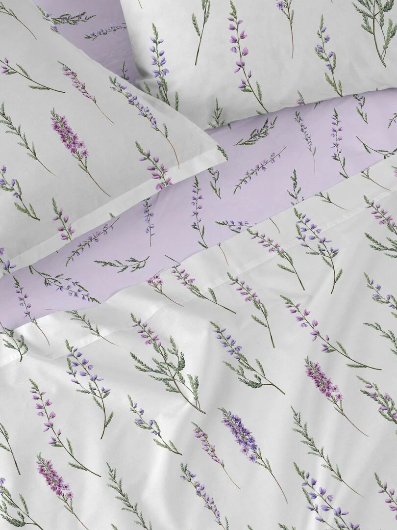 Drap housse Lavanda "Happyfriday"   Blanc