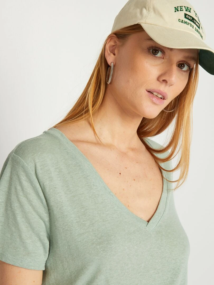 T shirt basique manches courtes Vert