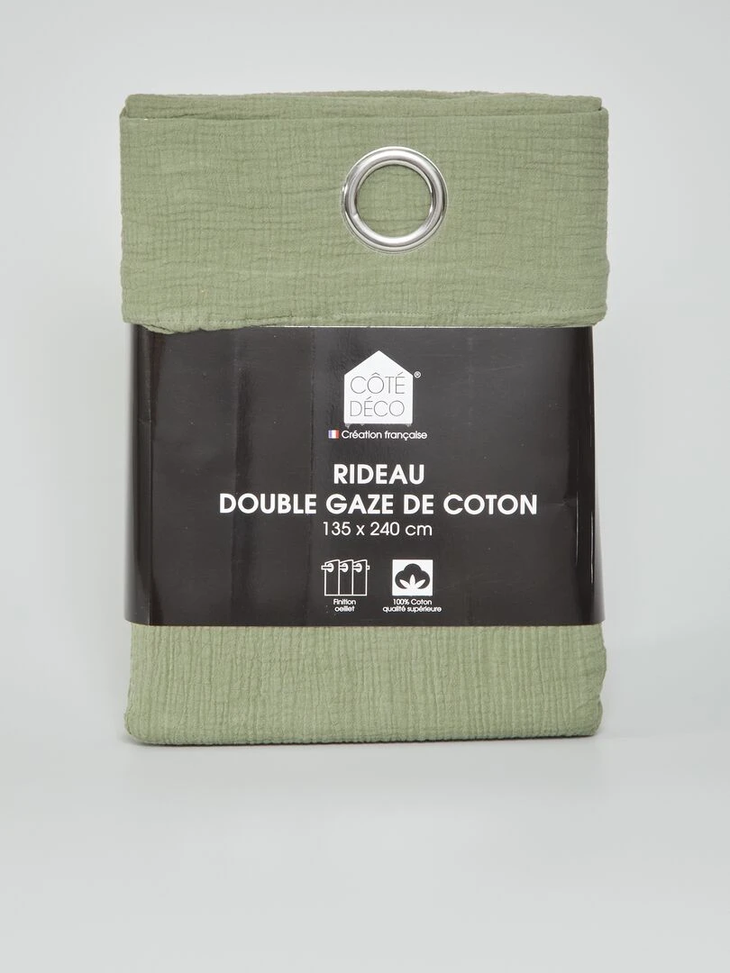 Rideau en gaze de coton Kaki