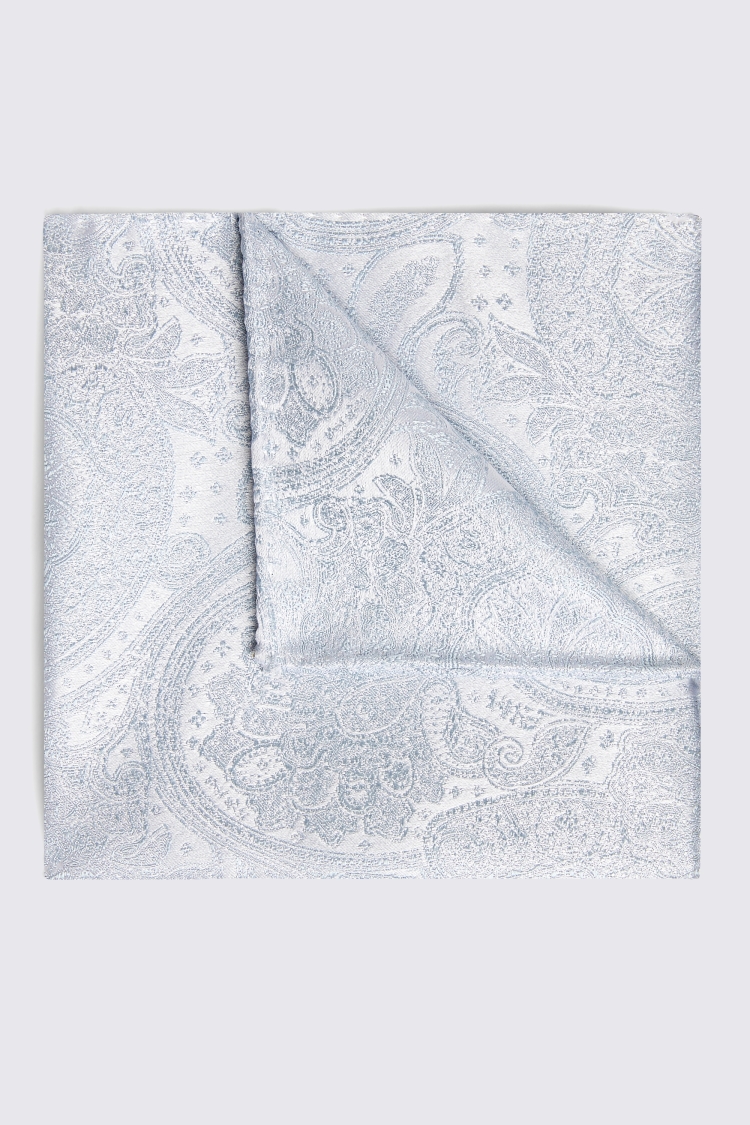 Sky Wedding Paisley Pocket Square Buy Online at Moss