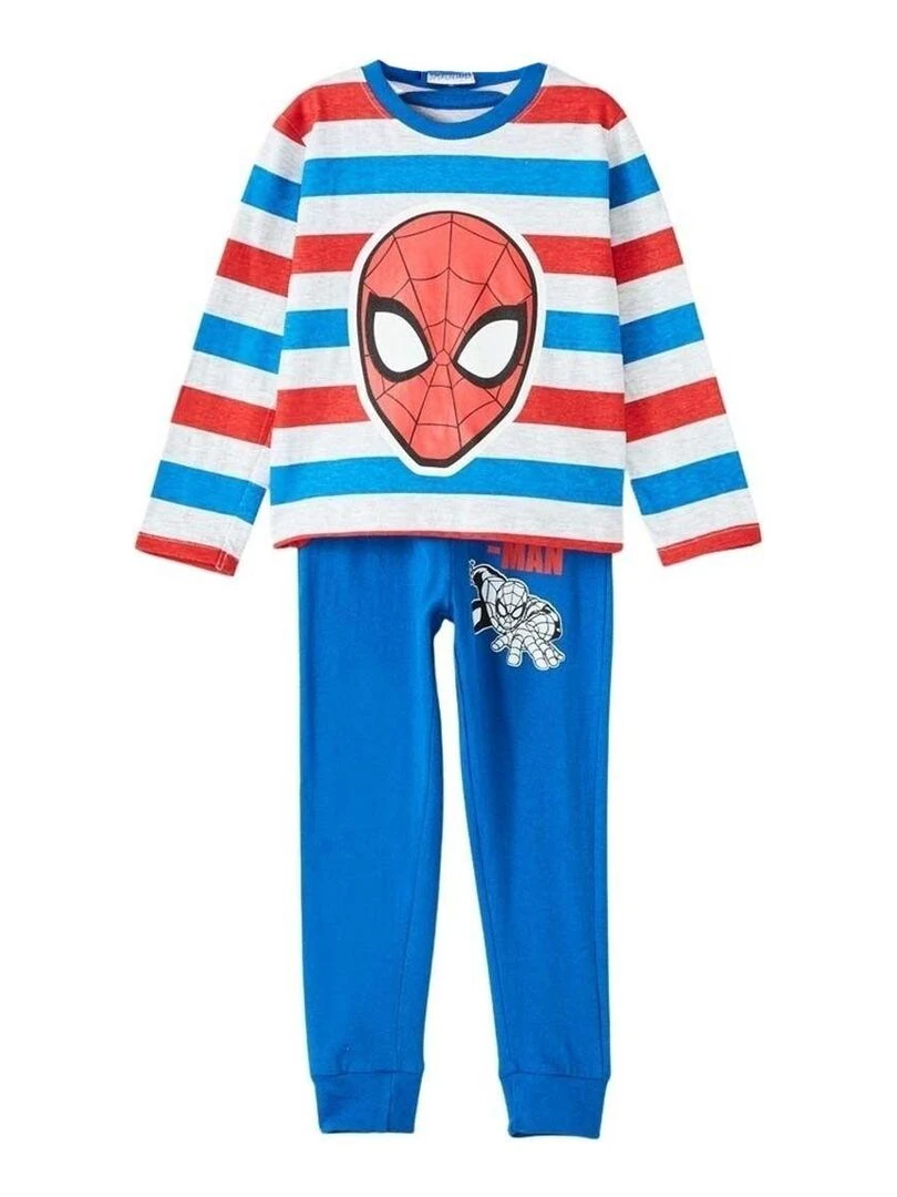 Disney Pyjama garçon imprimé Spiderman en coton Bleu
