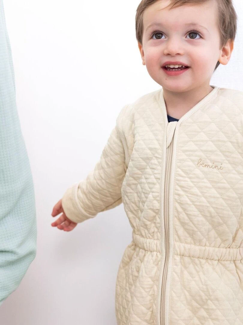 Bemini Gigoteuse jambes séparables Pady quilted jersey Beige coquille