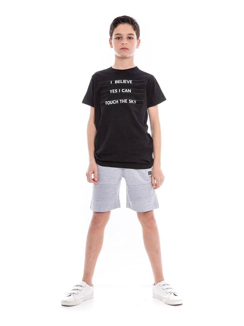 Bermuda molleton BANOON BOY   Gris clair