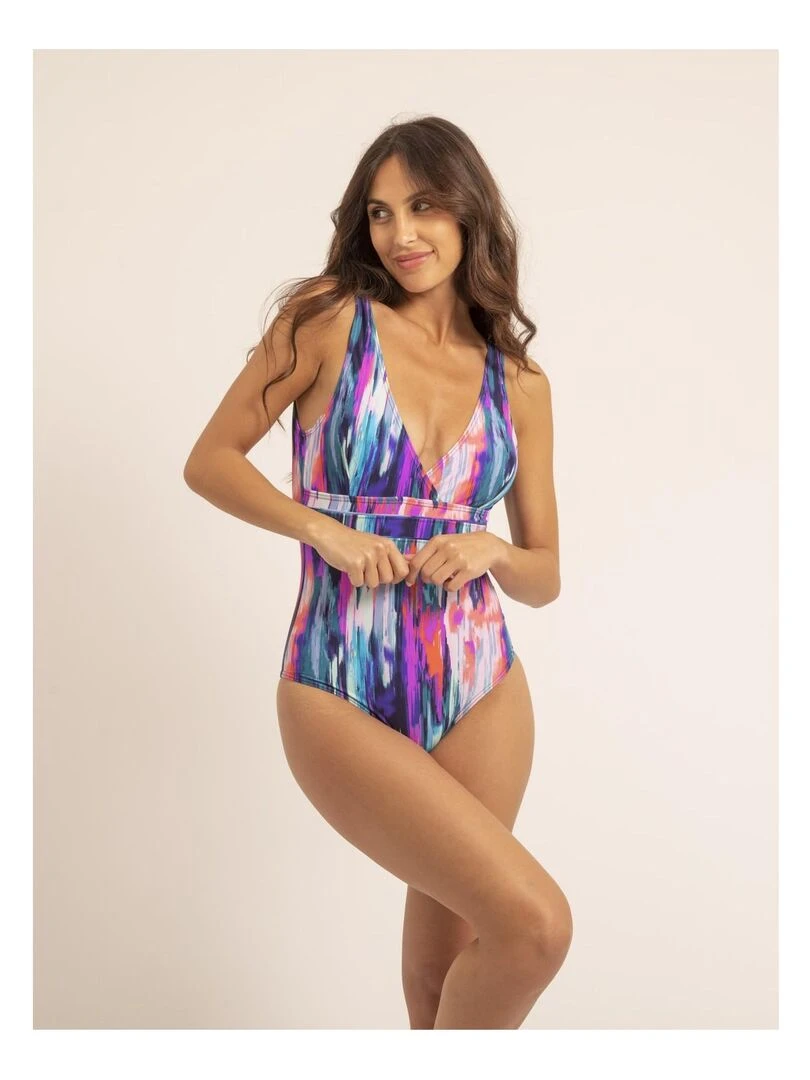 Maillot 1 pièce motifs GERDI   Violet