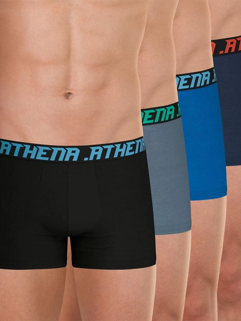 Lot de 4 boxers homme My Petits Prix Bleu Noir