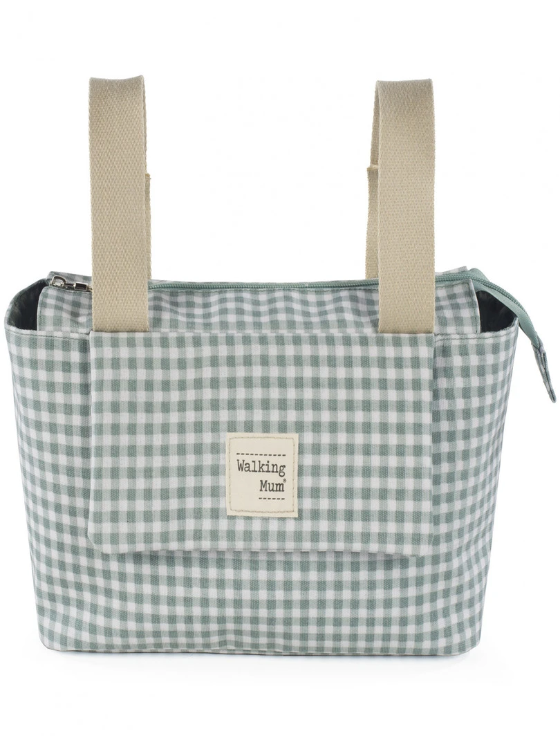 Organiseur de poussette I love vichy vert Rose