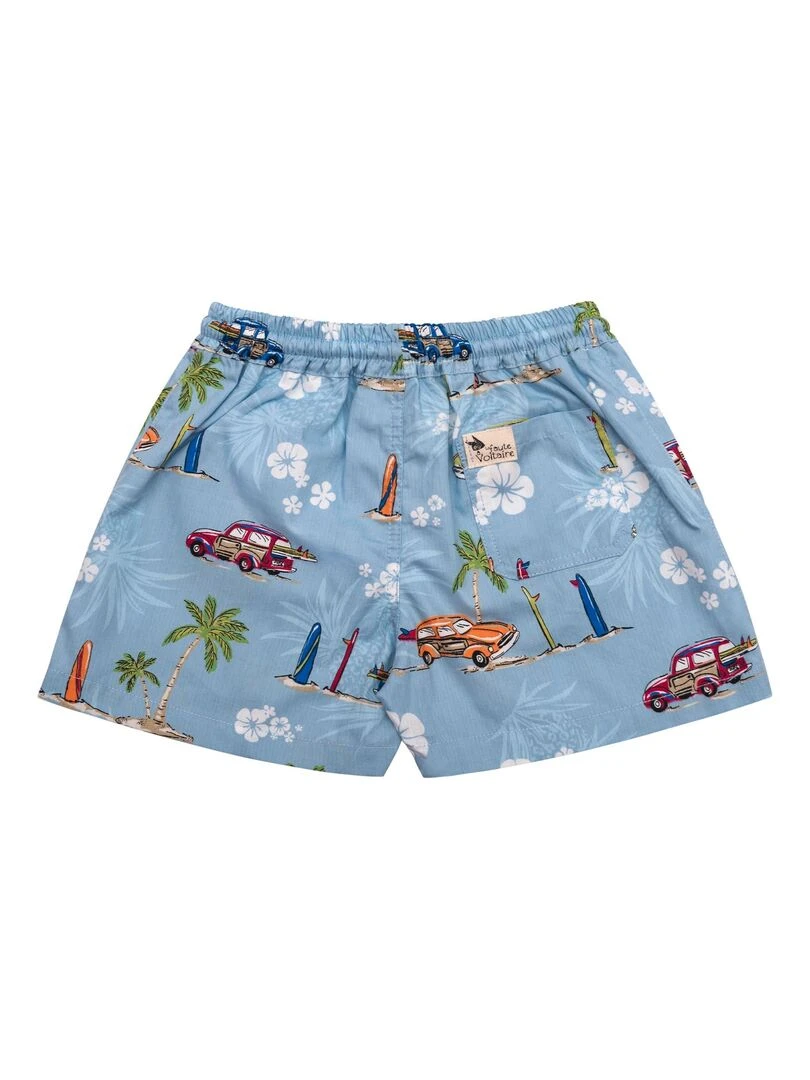Short de Bain Garçon  Bleu Imprimé Voitures Rétro  SWIMBOY   La Faute à Voltaire   Bleu