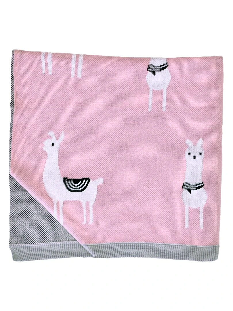Couverture plaid   LAMA   Rose