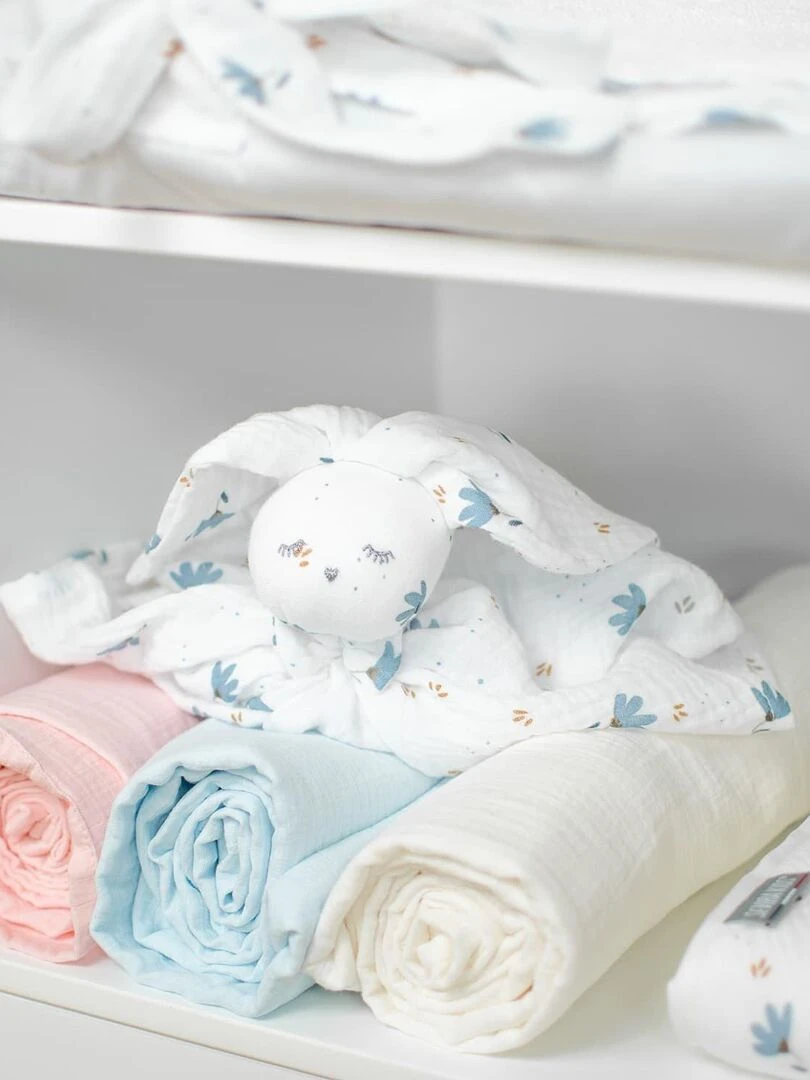 Maxi lange en double gaze à carreaux   Beige