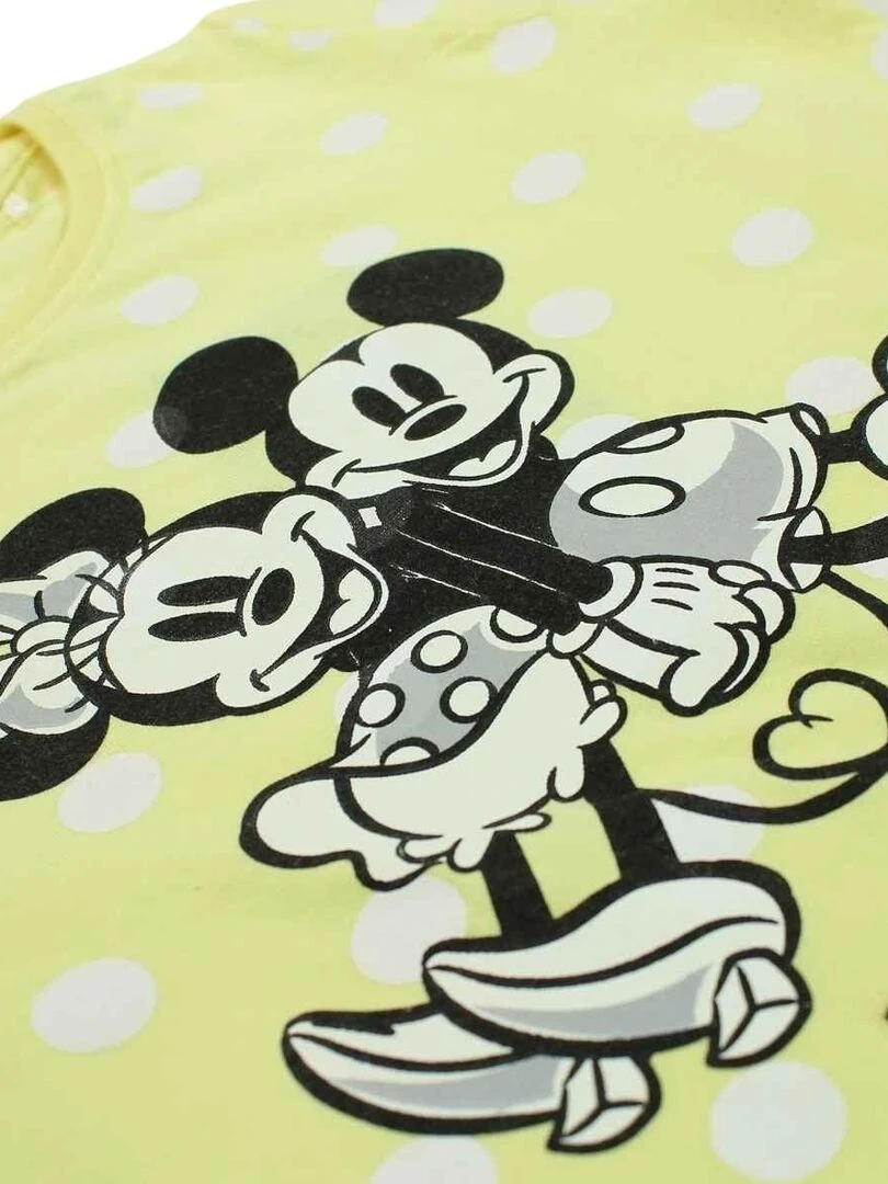 Disney   T shirt fille imprimé Minnie en coton   Jaune