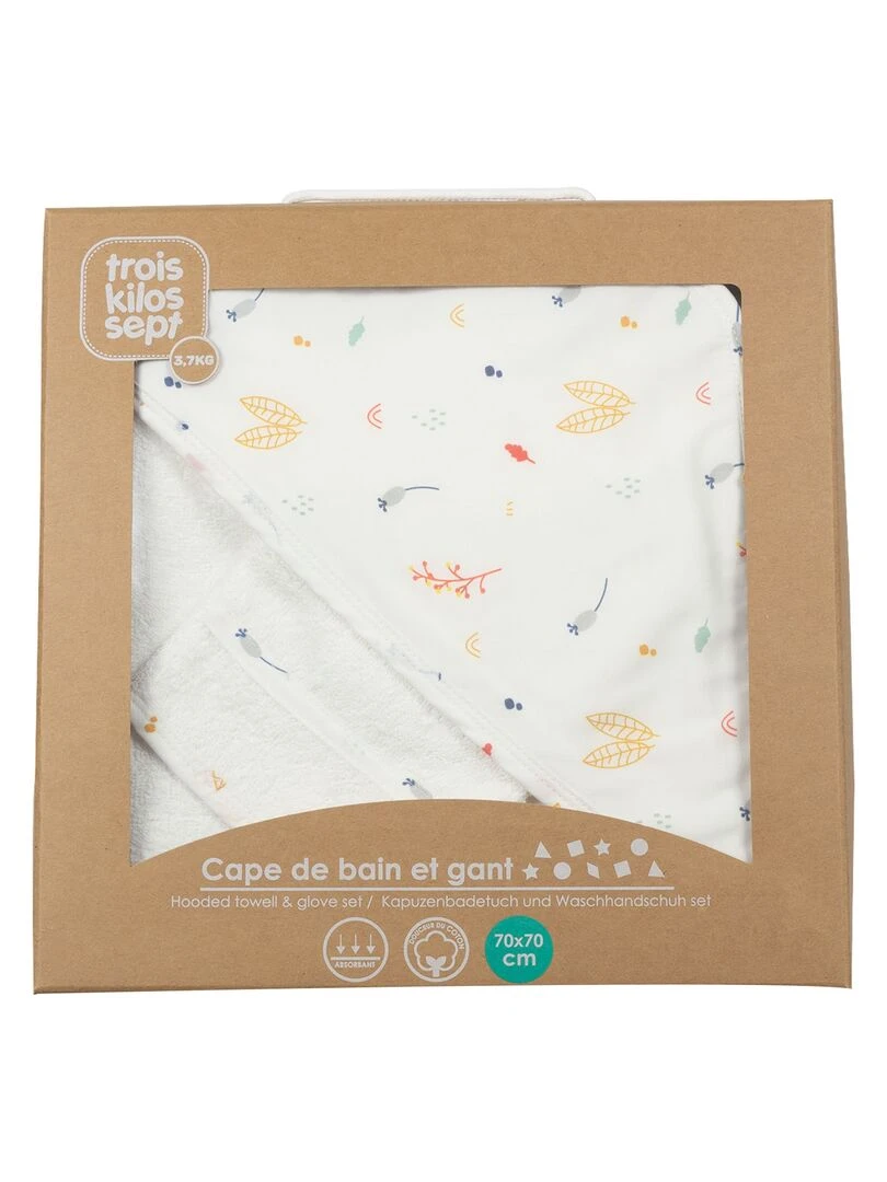 Cape De Bain + Gant Renard (70 X 70 Cm)   Rouge