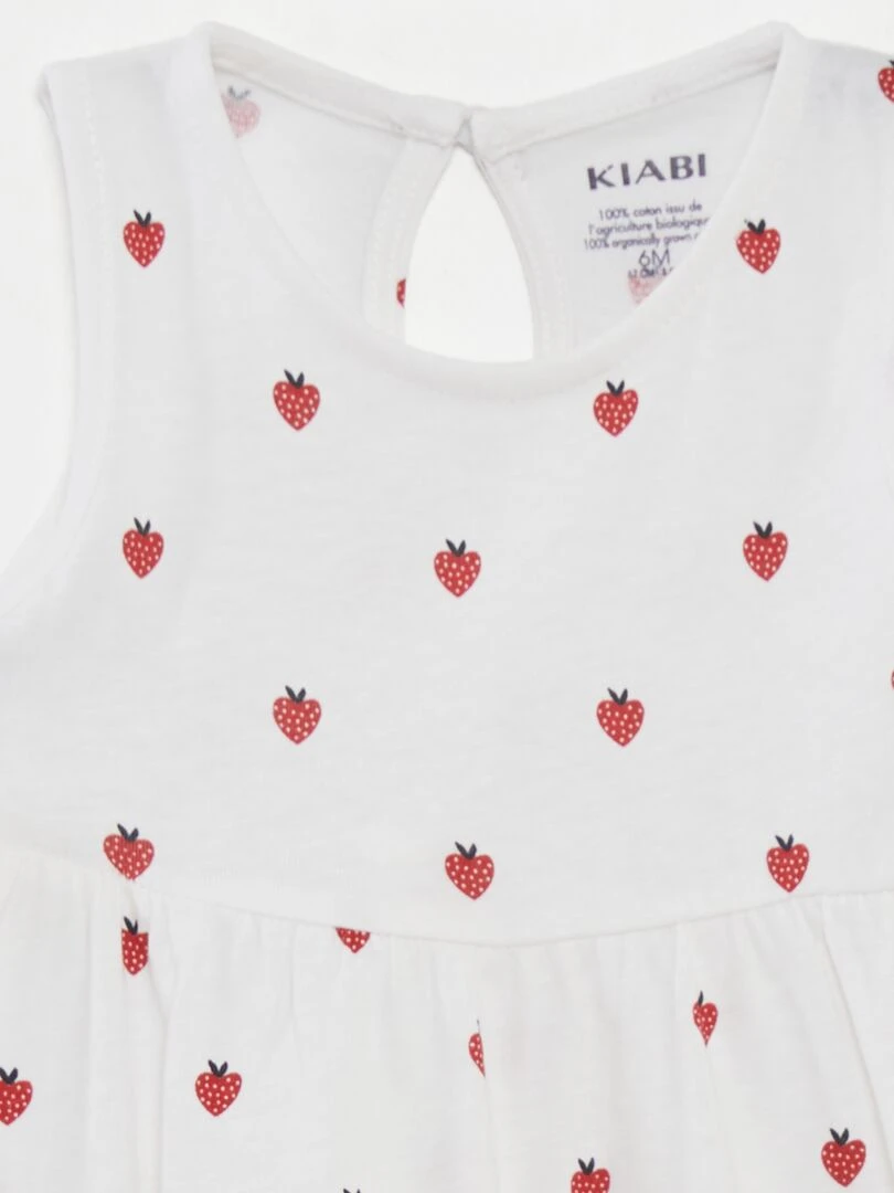 Robe sans manches à motif   Blanc