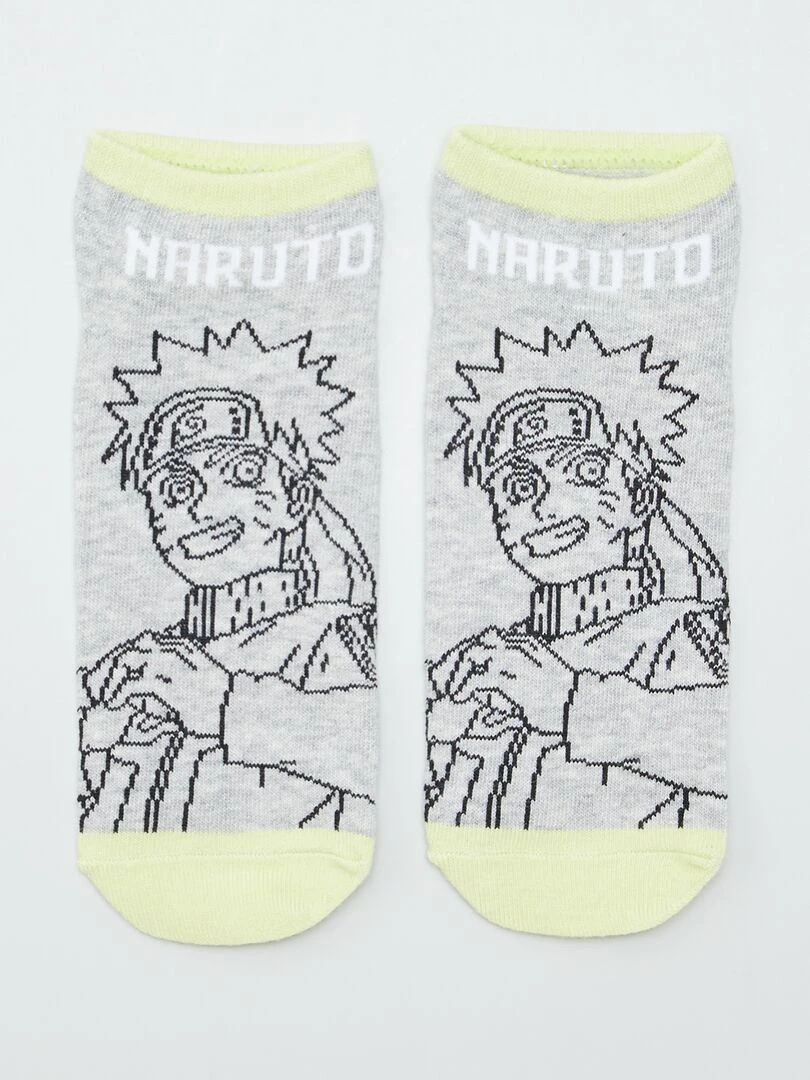 Chaussettes 'Naruto'   Lot de 3   Gris