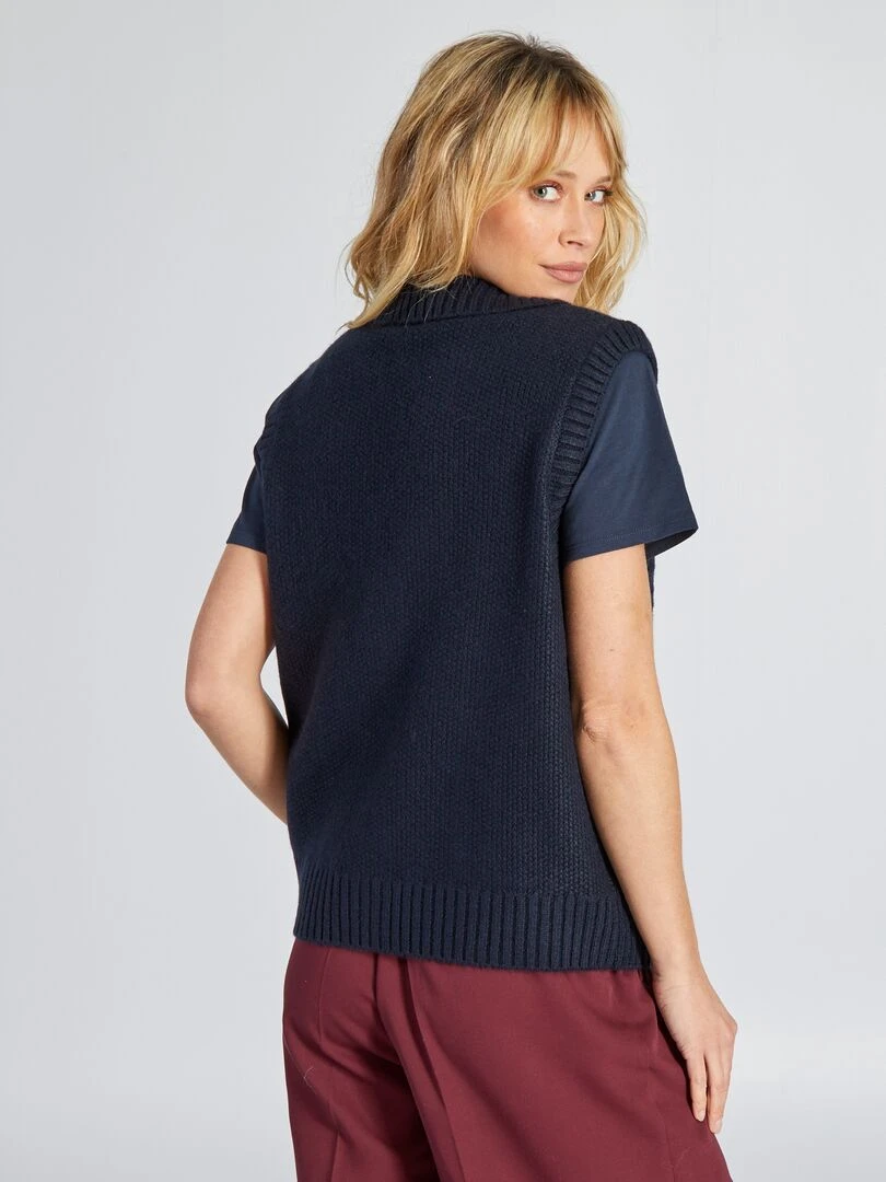 Gilet en maille   Bleu