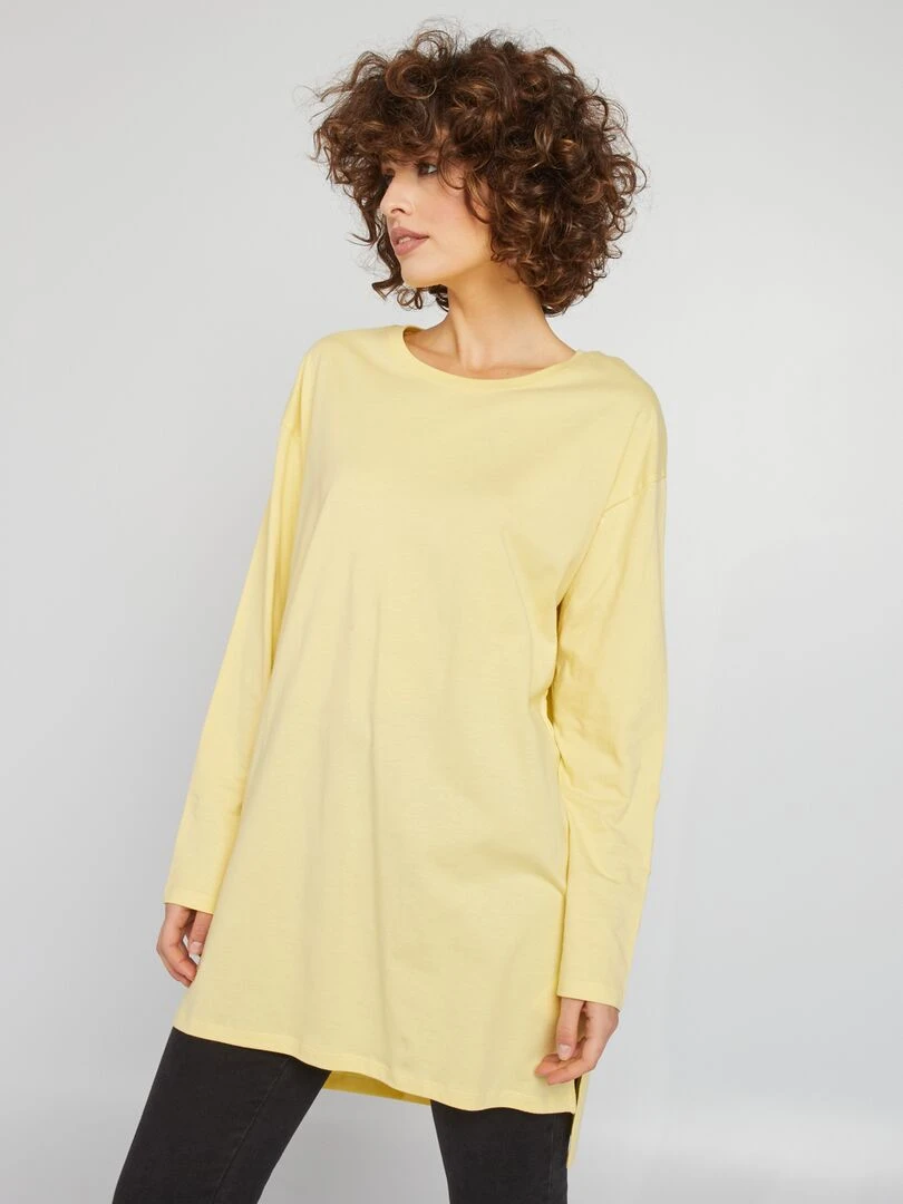 T shirt long   Jaune
