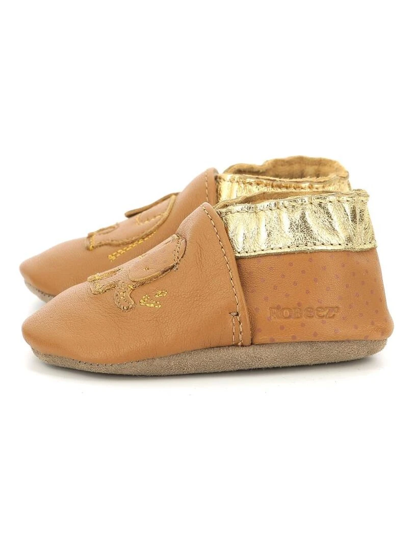 Chaussons Cuir Cute Elefant   Marron