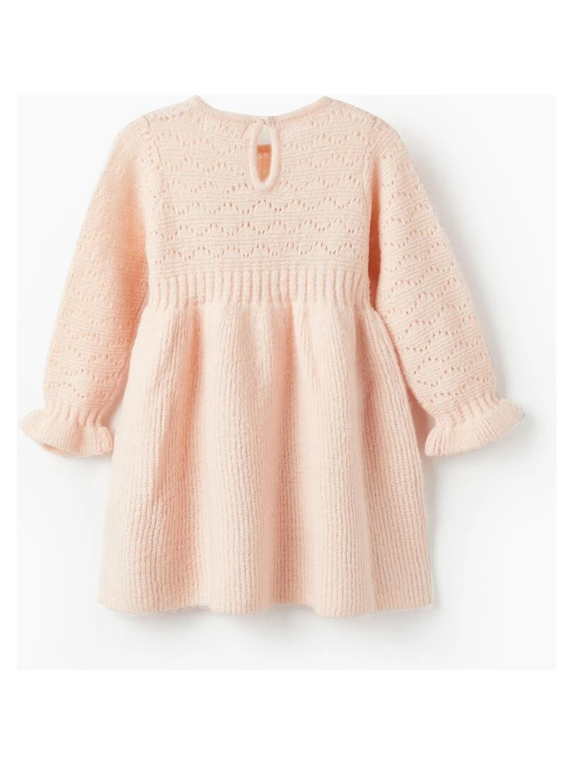 Robe en Maille Épaisse pour Bébé Fille manches longues SPRING BEGINS Rose clair