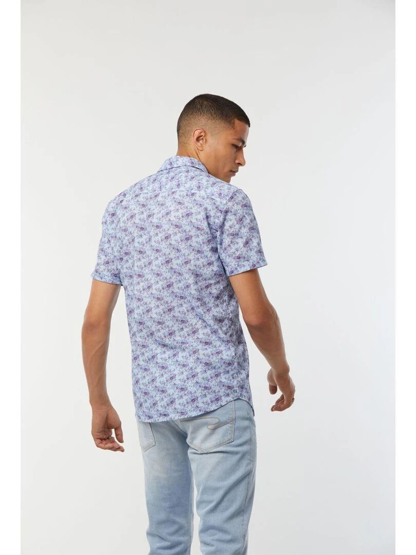 Lee Cooper   Chemise manches courtes coton slim DINOLO   Bleu