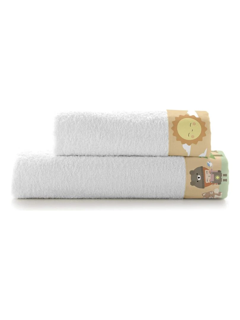 Lot de serviettes Camping "Happyfriday" Blanc