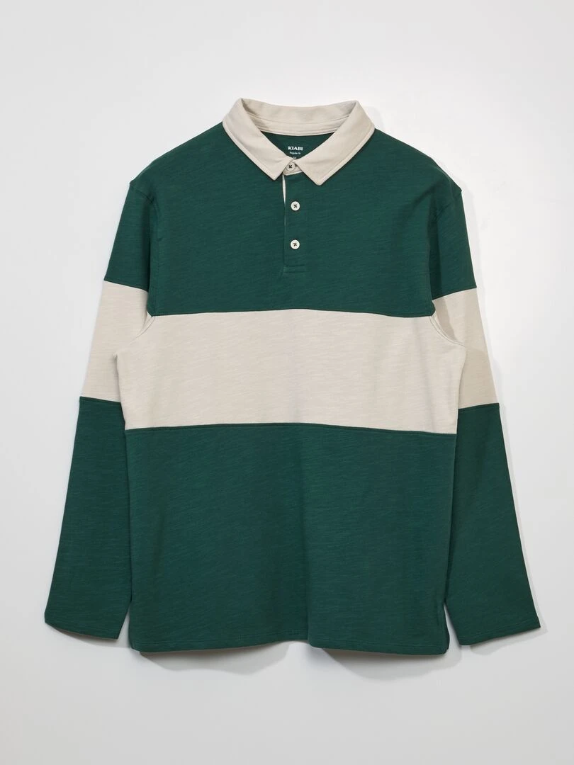 Polo en jersey esprit rugby Vert