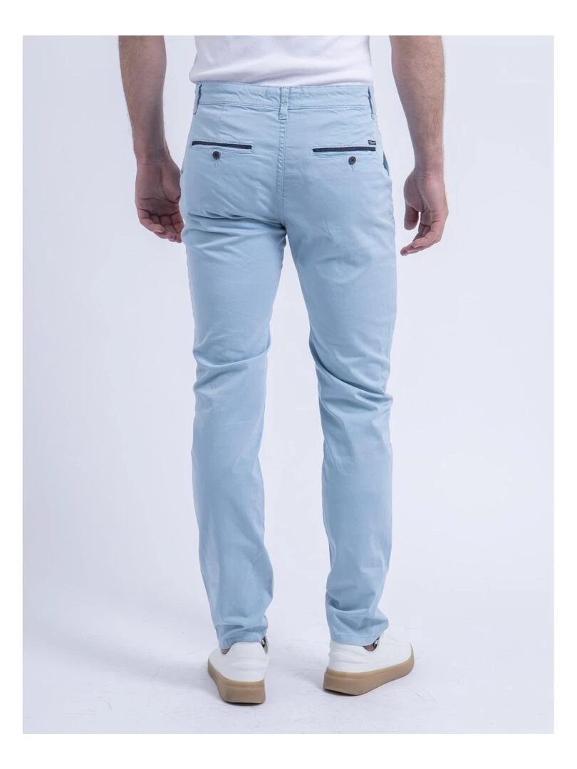 Pantalon chino coupe ajustée CARLTARO Bleu ciel